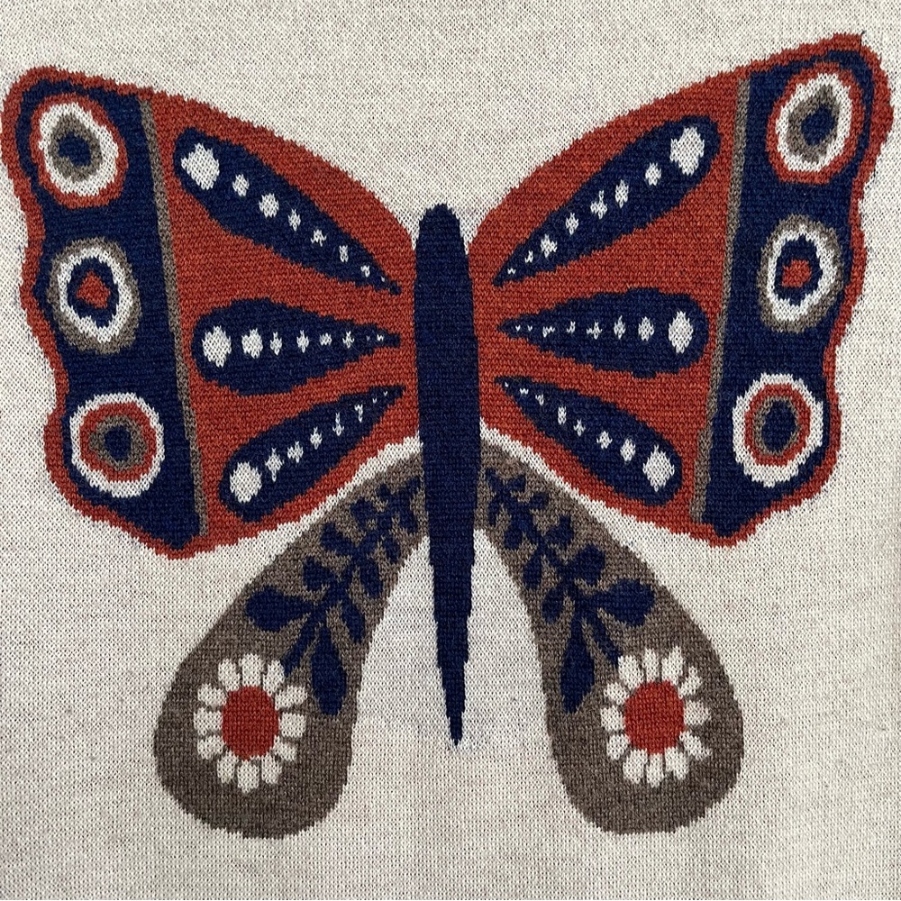 RARE Sugarhigh Lovestoned Mariposa Butterfly Turtleneck Wool Sweater Dress Large - Picture 6 of 15